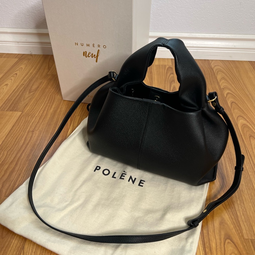 BRAND NEW Polene Numero Neuf Number Nine 9 Black Leather Bag Handbag Purse BNWT